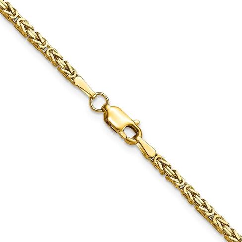 قلادة سلسلة بيزنطية من الذهب عيار 14 قيراط Diamond2Deal مقاس 2 مم in Saudi Arabia