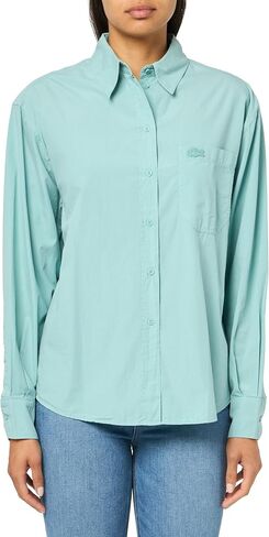 Lacoste Women's Summer Pack Oversized Fit Long Sleeve Solid Shirt in Saudi Arabia