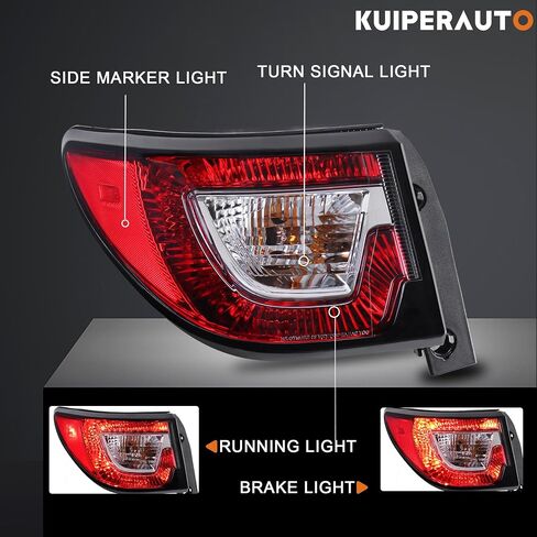 Taillight Assembly Outer Compatible for 2013-2017 Chevrolet Traverse LS LT LTZ Tail lights Rear lamp with Bulbs Compatible for GM2805112 84266020 23301757 Red Clear Lens Black Housing 2PCS in Saudi Arabia