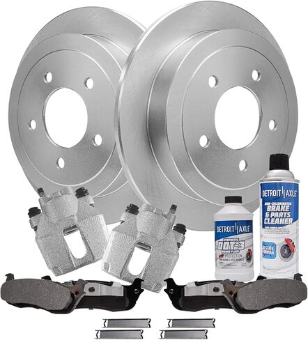 Detroit Axle - Rear Brake Kit for 2000-2003 Ford F-150, 1999-2002 Ford Expedition, 99-02 Lincoln Navigator, 02 Blackwood Brake Rotors and Ceramic Brakes Pads Brake Calipers 2001 Replacement in Saudi Arabia
