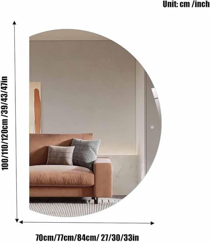 مرآة حمام LED بنصف قمر مقاس 47 بوصة - إضاءة خلفية مضادة للضباب مع أضواء 3 ألوان، مفتاح لمس ذكي وعرض الوقت، مرآة حائط بدون إطار لغرفة النوم/المدخل (نصف دائرة يمين) in Kuwait