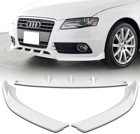 3 Pieces Front Bumper Lip Spoiler Splitter Side Body Kit Trim Protection Compatible with 2009-2012 Audi A4 B8 S-Line, 2010 2011 (Painted Black) in Saudi Arabia