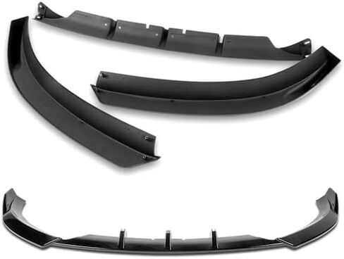 3 Pieces Front Bumper Lip Spoiler Splitter Side Body Kit Trim Protection Compatible with 2009-2012 Audi A4 B8 S-Line, 2010 2011 (Painted Black) in Saudi Arabia