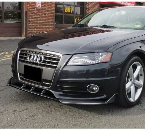 3 Pieces Front Bumper Lip Spoiler Splitter Side Body Kit Trim Protection Compatible with 2009-2012 Audi A4 B8 S-Line, 2010 2011 (Painted Black) in Saudi Arabia