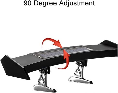 Mini Car Rear Spoiler with Solar Red LED Automotive Lights, High Performance Car Spoiler Universal Fit, Adjustable Spoilers for Cars Tail(6.5") in Saudi Arabia