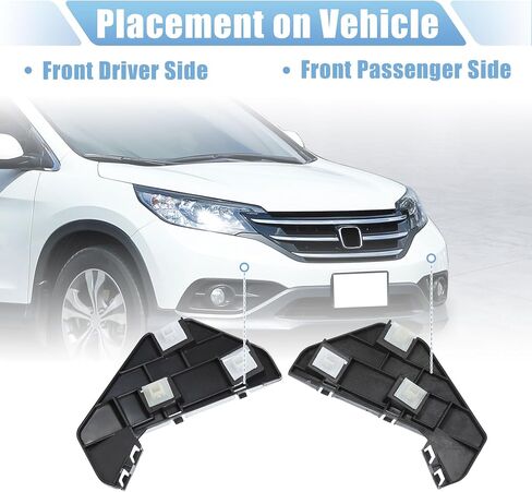 X AUTOHAUX Pair of Front Bumper Bracket Retainer Spacer Mounting Support Driver and Passenger Side 71193-S9A-000 for Honda CR-V 2002-2006 Plastic Black in Saudi Arabia