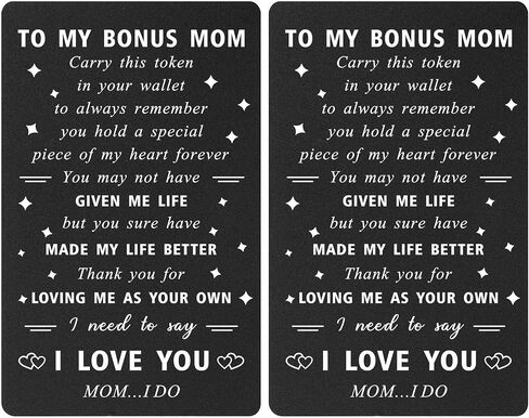 بطاقة محفظة ENGZHI Stepmom Gifts Bonus Mom - I Love You Mom ... I Do - Step Mom Gifts بطاقة عيد ميلاد زوجة الأب، عيد الأم، عيد الميلاد in Saudi Arabia