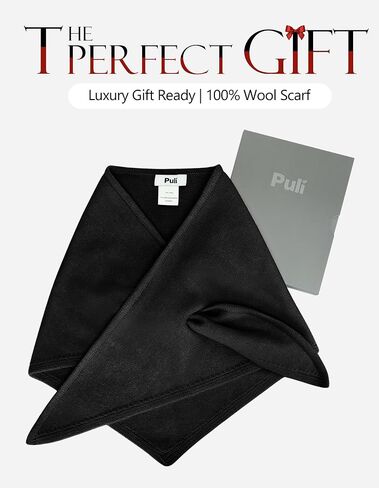 PULI Women's Luxury 100% Wool Triangle Scarf Warm Neck Head Shawl Wraps Winter Fashion Accessories Gift Package in Saudi Arabia