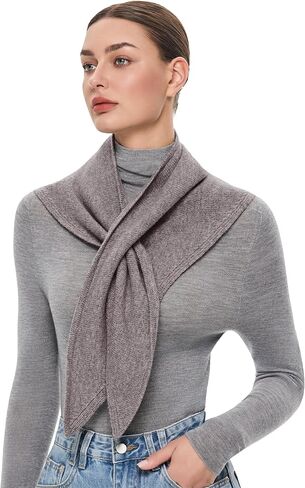 PULI Women's Luxury 100% Wool Triangle Scarf Warm Neck Head Shawl Wraps Winter Fashion Accessories Gift Package in Saudi Arabia