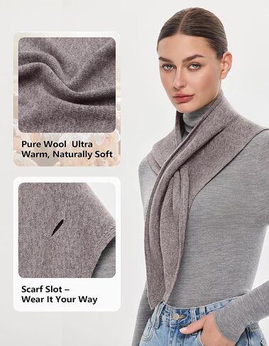 PULI Women's Luxury 100% Wool Triangle Scarf Warm Neck Head Shawl Wraps Winter Fashion Accessories Gift Package in Saudi Arabia