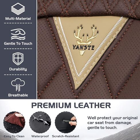 Car Seat Covers for Cadillac XT5 2017-2025, Waterproof Nappa Leather Front Seat Cover, Anti-Slip and Comfortable Automotive Seat Protector&Accessories(Brown Coffee) in Kuwait