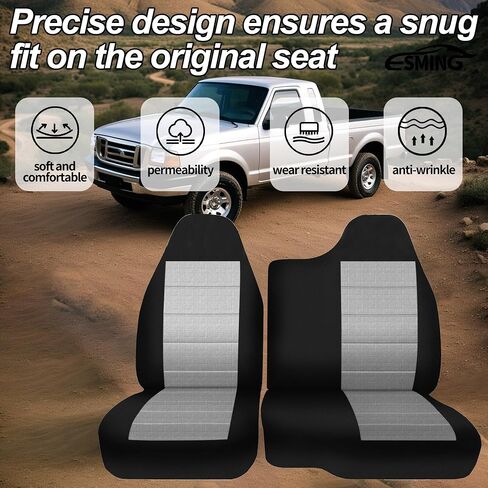غطاء مقعد خلفي مرتفع من ESMING 60/40 ثقيل أكسفورد لسيارة Ford Ranger 1998 1999 2000 2001 2002 2003 - يزيد من عمر الخدمة - أسود in Kuwait