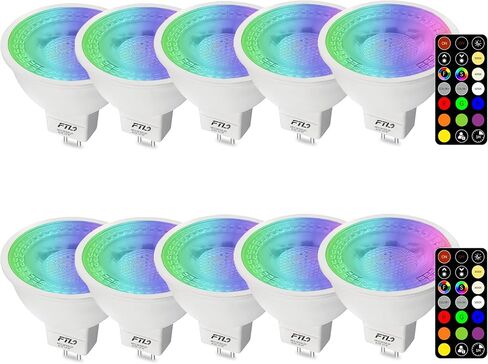 FTL MR16 LED لمبة LED لون المصابيح الكهربائية مع التحكم عن بعد ، RGB المصابيح الملونة Dimmable 2700K-6000K 12V 5W 40W مكافئ GU5.3 ، بقعة الضوء لإضاءة المناظر الطبيعية ، إضاءة المسار ، 6 عبوات in Kuwait