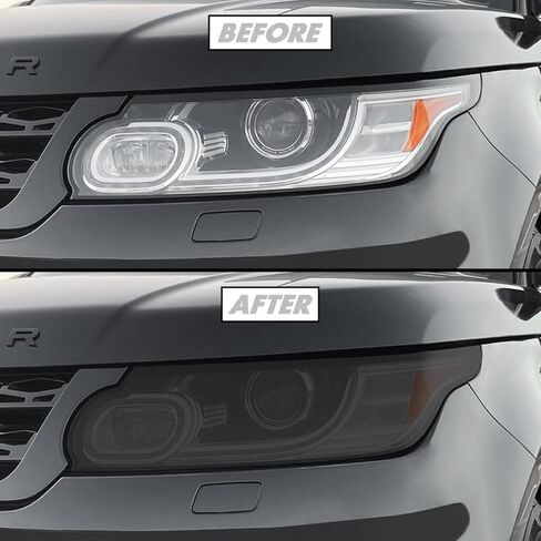 SlickMod PreCut Vinyl Smoke Tint للمصباح الأمامي Land Rover Range Rover Sport 2014-2017 (1. المصباح الأمامي، 20% دخان داكن) in Saudi Arabia