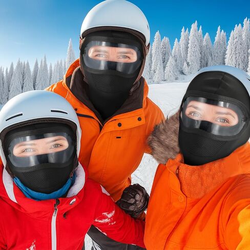 Geyoga Balaclava Face Ski Mask with Windproof Goggles for Men Women Fleece Winter Breathable Thermal Face Cover for Cold Weather Skiing Motorcycle Cycling Snowboarding Outdoor Work in Saudi Arabia