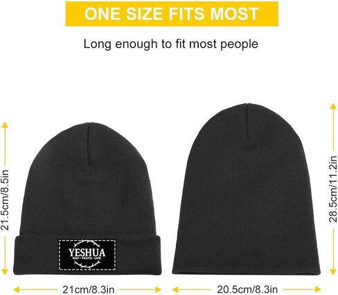 Yeshua Jesus Christian Beanie Hat قبعات جمجمة شتوية دافئة متماسكة بينيس مترهل للخارج in Kuwait