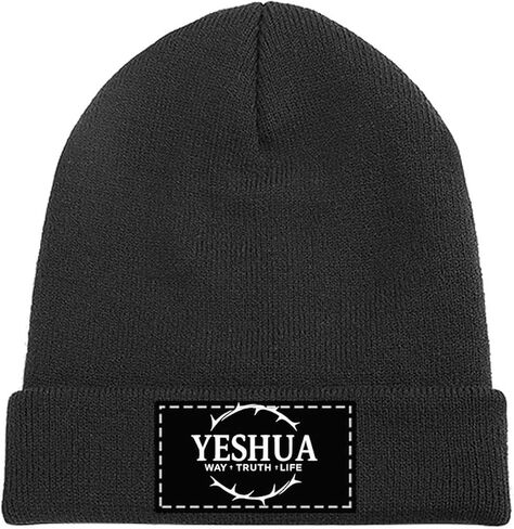 Yeshua Jesus Christian Beanie Hat قبعات جمجمة شتوية دافئة متماسكة بينيس مترهل للخارج in Kuwait