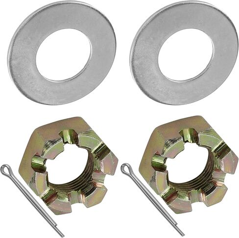 Caltric 2X Front Axle Castle Nut with Washer and Pin Compatible with Polaris 7547406 7555796 7661404 in Saudi Arabia