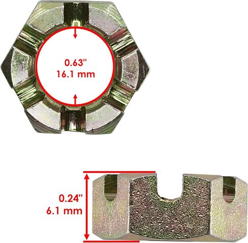Caltric 2X Front Axle Castle Nut with Washer and Pin Compatible with Polaris 7547406 7555796 7661404 in Saudi Arabia