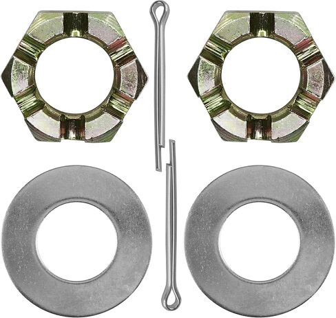 Caltric 2X Front Axle Castle Nut with Washer and Pin Compatible with Polaris 7547406 7555796 7661404 in Saudi Arabia