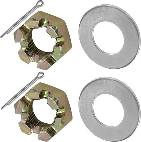 Caltric 2X Front Axle Castle Nut with Washer and Pin Compatible with Polaris 7547406 7555796 7661404 in Saudi Arabia