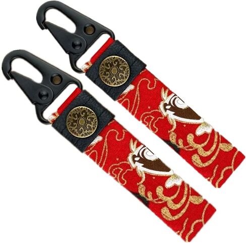 Mamarmot 2Pack Japanese Style Key Tags Motorcycle Keychain JDM Racing Car Key Tag Hanging Key Ring Strap Lanyard in Saudi Arabia