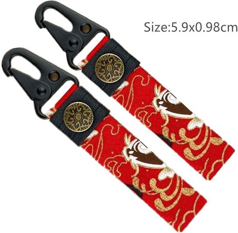 Mamarmot 2Pack Japanese Style Key Tags Motorcycle Keychain JDM Racing Car Key Tag Hanging Key Ring Strap Lanyard in Saudi Arabia