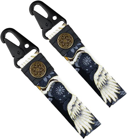 Mamarmot 2 حزمة من العلامات الرئيسية على الطراز الياباني لسلسلة مفاتيح الدراجة النارية JDM Racing Car Key Tag معلقة حلقة رئيسية حزام الحبل in Kuwait
