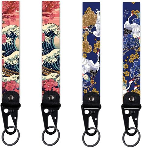 Mamarmot 2Pack Japanese Style Key Tags Motorcycle Keychain JDM Racing Car Key Tag Hanging Key Ring Strap Lanyard in Saudi Arabia