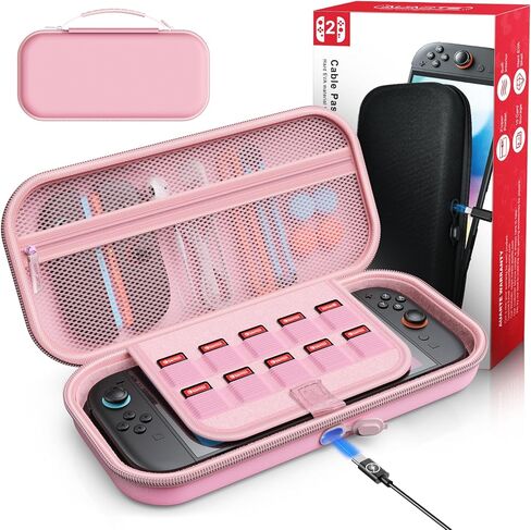 [Charge Inside] Carrying Case for Nintendo Switch 2 Console 2025, Travel Case for Switch 2 with 10 Game Card Storage, Carbon Black in Kuwait