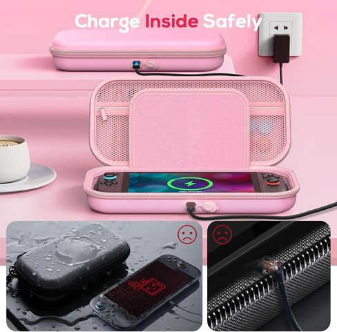 [Charge Inside] Carrying Case for Nintendo Switch 2 Console 2025, Travel Case for Switch 2 with 10 Game Card Storage, Carbon Black in Kuwait