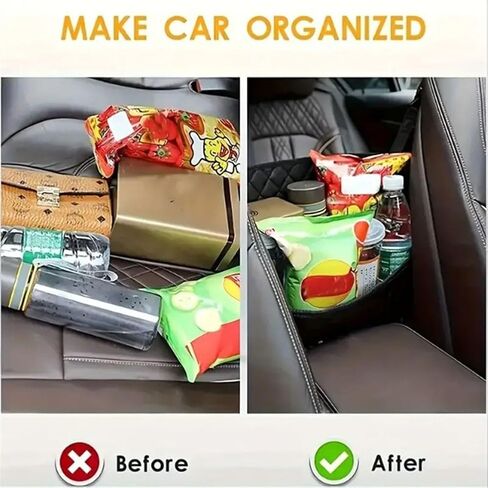 Car Handbag Holder, Upgraded Version Luxury Leather Seat Back Organizer Mesh Large Capacity Bag Automotive Goods Storage Pocket Seat Crevice Net in Saudi Arabia