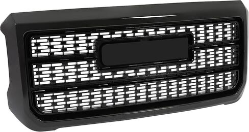 شبكة المصد الأمامي KUAFU متوافقة مع 2015-2019 GMC Sierra 2500HD 3500HD استبدال لـ 84542600 Bumper Guard Grill مع شعار ABS بلاستيك كروم فضي in Saudi Arabia