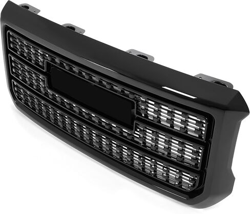 شبكة المصد الأمامي KUAFU متوافقة مع 2015-2019 GMC Sierra 2500HD 3500HD استبدال لـ 84542600 Bumper Guard Grill مع شعار ABS بلاستيك كروم فضي in Saudi Arabia