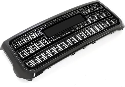 شبكة المصد الأمامي KUAFU متوافقة مع 2015-2019 GMC Sierra 2500HD 3500HD استبدال لـ 84542600 Bumper Guard Grill مع شعار ABS بلاستيك كروم فضي in Saudi Arabia