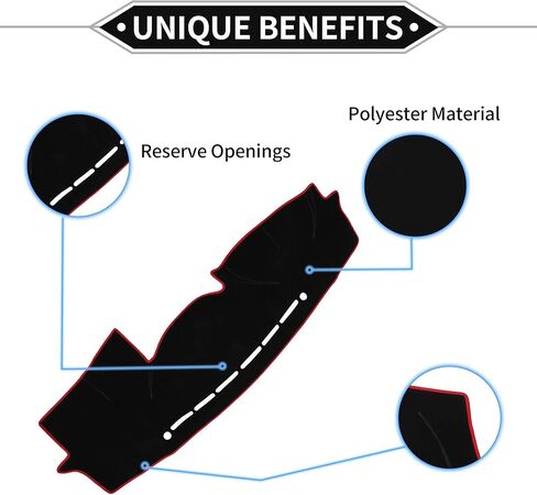 Dash Cover Compatible for Hyundai Veracruz 2007-2012, Non-Slip Dash Cover Mat Polyester Black Front Dash Cover Mat in Kuwait