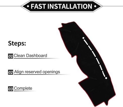 Dash Cover Compatible for Hyundai Veracruz 2007-2012, Non-Slip Dash Cover Mat Polyester Black Front Dash Cover Mat in Kuwait