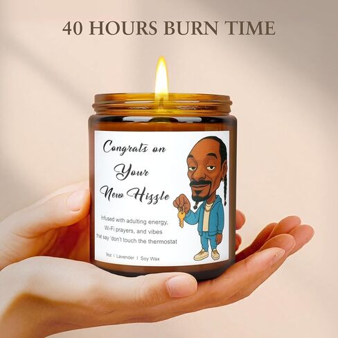 Funny Housewarming Gifts New Home - Lavender Scented Candle Gift for Women & Men, Housewarming Decorations, First Apartment Essentials, Closing Gift for Home Buyers, Congrats on Your New Hizzle in Kuwait