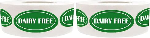 Dairy Free Food Labels Stickers, 0.75*1.25 Inch, 500 Pcs, Adhesive, Plastic, Rectangular, Waterproof, Scratch Resistant, Office, Retail, Home Organization, Medical in Saudi Arabia