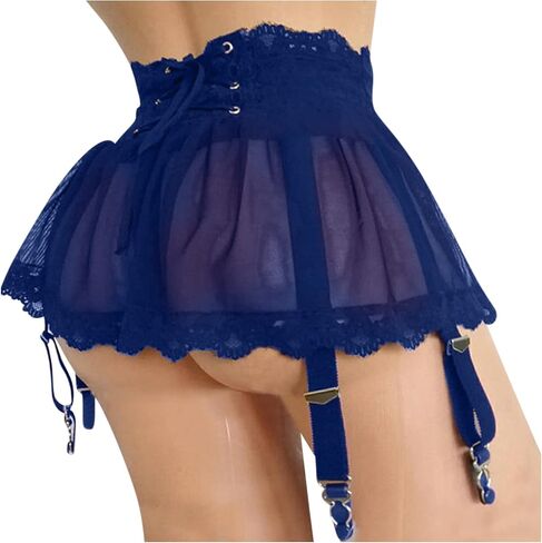 Sexy Lingerie for Women Bandage Dress Lace Mesh Garter Belt Suspenders Stockings Female Skirt in Kuwait