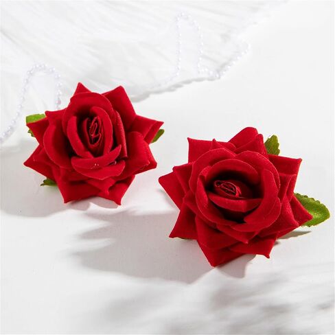 Gothic Lace Flower Earrings for Women,Vintage Red Black Rose Flower Earrings Punk Style Crystal Tassel Lace Earring Mysterious Witch Halloween Jewelry Costume in Saudi Arabia