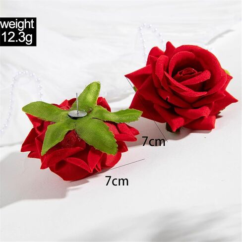 Gothic Lace Flower Earrings for Women,Vintage Red Black Rose Flower Earrings Punk Style Crystal Tassel Lace Earring Mysterious Witch Halloween Jewelry Costume in Saudi Arabia