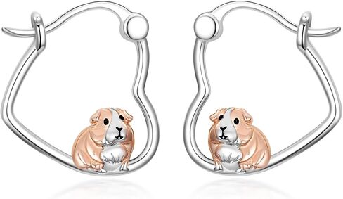 Guinea Pig Earrings 925 Sterling Silver Guinea Pig Dangle Drop Earrings Guinea Pig Blue Opal Jewelry Gifts for Women Guinea Pig Lovers in Saudi Arabia