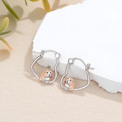 Guinea Pig Earrings 925 Sterling Silver Guinea Pig Dangle Drop Earrings Guinea Pig Blue Opal Jewelry Gifts for Women Guinea Pig Lovers in Saudi Arabia