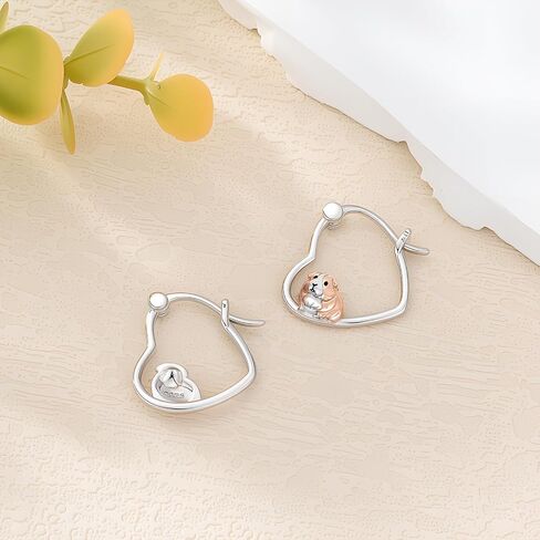 Guinea Pig Earrings 925 Sterling Silver Guinea Pig Dangle Drop Earrings Guinea Pig Blue Opal Jewelry Gifts for Women Guinea Pig Lovers in Saudi Arabia