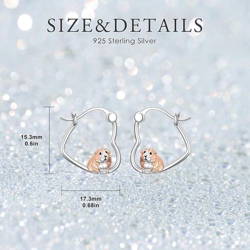 Guinea Pig Earrings 925 Sterling Silver Guinea Pig Dangle Drop Earrings Guinea Pig Blue Opal Jewelry Gifts for Women Guinea Pig Lovers in Saudi Arabia