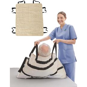 Positioning Bed Pad with Handles, 100% Cotton Shell; Breathable Slide Sheets for Patients to Prevent Bed Sores; Waterproof Draw Sheets for Hospital Bed, 36" x 54",Checks Pattern in Saudi Arabia