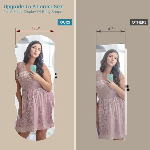 منظم خزانة المجوهرات، خزانة مجوهرات LED مثبتة على الحائط/الباب، مرآة متموجة قابلة للقفل مع مساحة تخزين، مرآة ألماس مسحوقة بطول كامل، مرآة مثبتة على الباب أو الحائط مع تخزين المجوهرات، B0CT5CDWP6 in Kuwait