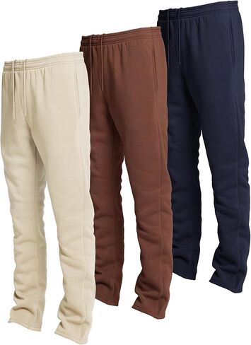 Ultra Performance 3 Pack Mens Open Bottom Sweatpants with Pockets, Casual Sweatpants for Men in Kuwait