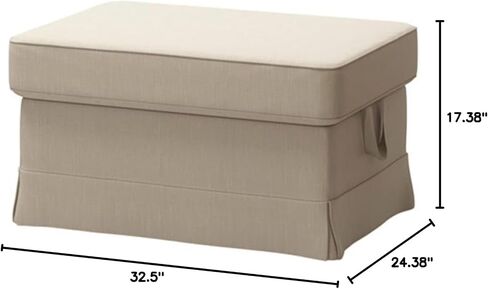 Ottoman Cover ONLY! for IKEA Ektorp Ottoman, Replacement Covers Ektorp Footstool, Customized Covers (Various Fabrics can be Selected) in Saudi Arabia